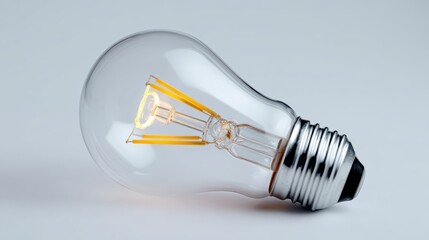 Poster - Isolated light bulb glowing on white background