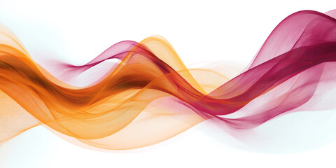Poster - Abstract Orange and Burgundy Flowing Wave Design Background Image