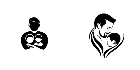 Poster - Black icons representing fatherhood, love, and connection between parents and children