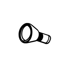 Poster - Black icon of a flashlight in a minimalist style suitable for digital platforms and graphic design