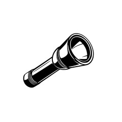 Poster - Black flashlight icon with sleek design suitable for various digital applications and branding