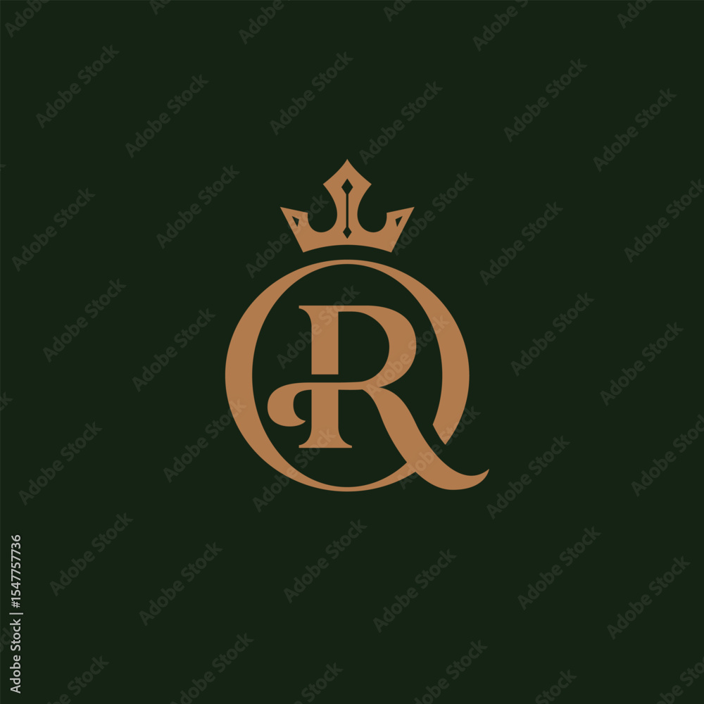 Royal luxury letter R with crown logo Stock Vector | Adobe Stock