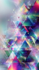 Wall Mural - Abstract Geometric Triangles Background with Vibrant Colors and Glowing Effects