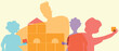 © Vikkymir Store - Parent dad and children playing, color silhouette vector illustration as concept happy authentic Family