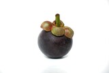 Fresh mangosteen fruit isolated on white background.