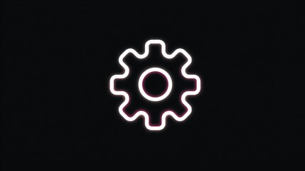 Poster - Abstract mechanical gear logo design for engineers with minimal lines and technical shape