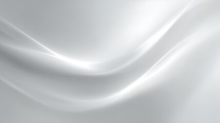 Poster - Elegant Soft White Fabric Texture Waves for Background Design