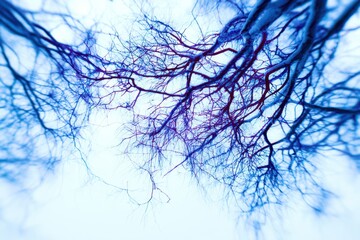 Poster - The image is of a tree with blue branches and leaves
