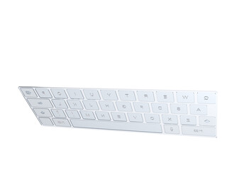 Leinwandbilder - White Wireless Keyboard with a Minimalist Design