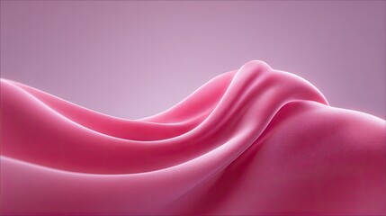 Poster - Flowing Pink Fabric on Smooth Surface with Soft Light Effect
