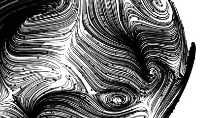 Leinwandbilder - High-resolution black and white image of swirling lines, perfect for abstract backgrounds and designs.