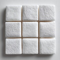Poster - Textured squares arranged in a grid pattern, featuring a soft, fuzzy surface, ideal for backgrounds or modern decor.