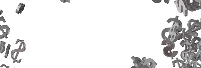 Poster - Dollar Signs Raining over Transparent Background