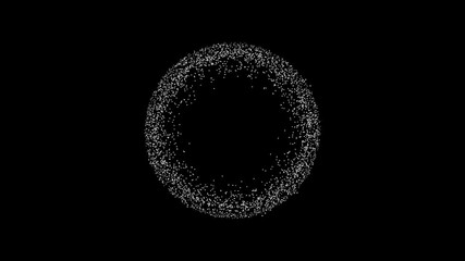 Poster - Graphic illustration of particle motion. Animation of circle expansion and contraction.