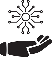 Poster - Artificial intelligence icon , robotic hand icon , Artificial intelligence, machine learning, brain, robot, generative ai. vector illustration . 