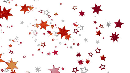 Poster - Festive background with red and silver stars. Perfect for holidays, celebrations, and more.