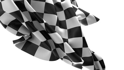 Poster - The checkered flag waves in the wind a symbol of victory and the finish line