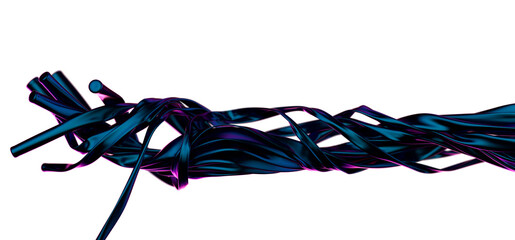 Aufkleber - Curves of Bliss: Abstract 3D Blue Wave Illustration for Blissful and Harmonious Designs