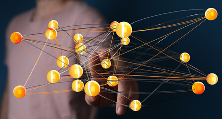 Poster - Abstract image depicting a complex network, ideal for technology, connectivity, and data concepts.