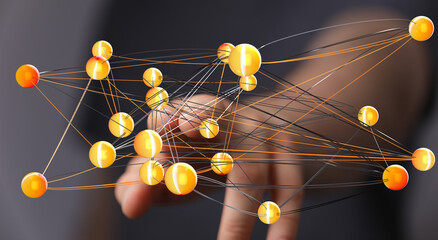 Poster - Abstract image of a digital network, representing global connections and data flow.