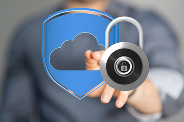 Aufkleber - Robust cloud security measures.  Protecting sensitive data with encryption and access control.