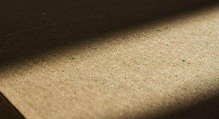 Poster - Shadow Dance on Cardboard: A close-up study of a textured cardboard surface, where the play of light and shadow creates a dramatic interplay of contrast and form.