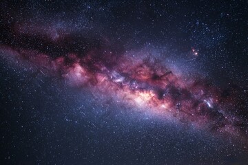 Wall Mural - vibrant milky way galaxy at night with purple and pink hues