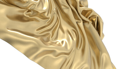 Poster - Golden Silk Drape Luxury Fabric Texture