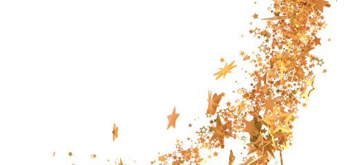 Poster - Sparkling gold stars on white. Perfect for celebration, holiday, or luxury designs.