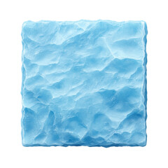 Poster - Soft Blue Ice Cube with Textured Surface Resembling Frozen Water in a Unique Abstract Design Element Transparent background or png