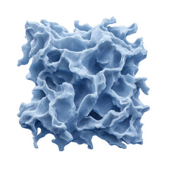 Poster - Detailed 3D Rendering of Abstract Blue Cellular Structure with Complex Textures and Organic Shapes Transparent background or png