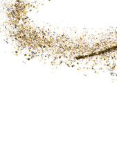 Poster - Golden confetti with percentage signs, perfect for sale banners and promotions. High-resolution image.