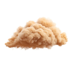 Poster - Soft Beige Cotton Candy Cloud Isolated on White Background for Creative Design and Artistic Projects Transparent background or png