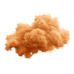 Poster - Orange Dust Cloud Isolated on Transparent Background for Art and Design Projects and Creative Solutions Transparent background or png