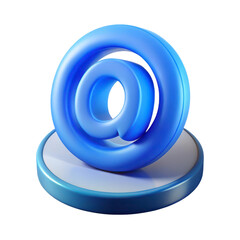 Poster - 3d rendering of a blue plastic style email icon isolated on transparent background representation of communication