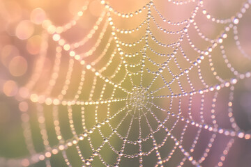 spider web with dew drops