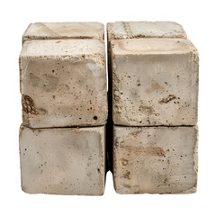 Poster - Concrete blocks arranged square formation, showcasing their rough texture and natural imperfections. These sturdy building materials are ideal