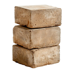 Poster - Stacked concrete blocks with rough texture and neutral color, ideal for construction or landscaping projects