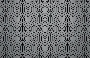 Aufkleber - The geometric pattern with lines. Seamless vector background. Gray and black texture. Graphic modern pattern. Simple lattice graphic design
