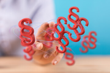 Poster - Abstract image of interconnected paragraph symbols, representing legal networks and connections.