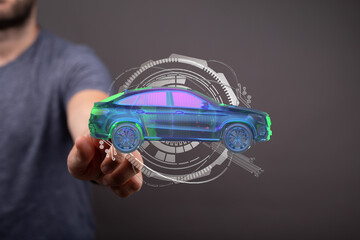 Poster - Explore cutting-edge automotive technology.  See digital car models and innovation.