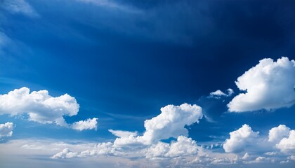 Wall Mural - beautiful vivid blue sky with white puffy clouds