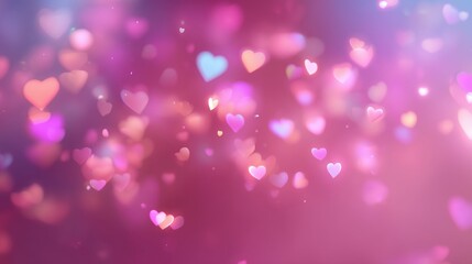Poster - Colorful hearts illuminated by soft light create a dreamy atmosphere for romantic celebrations and joyful moments