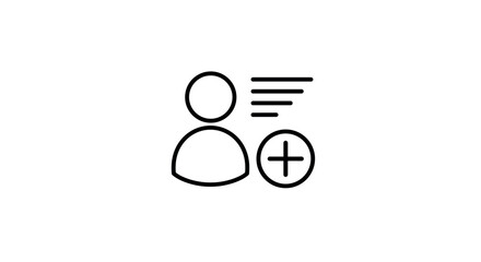 Poster - User profile icon with add contact symbol on white background vector illustration