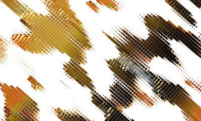 Poster - Modern abstract background with gold, brown pixel mosaic.  Perfect for website banners, presentations, and more.