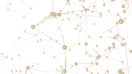 Poster - Stock photo of an abstract network with golden nodes and connections. Perfect for technology, connection, and networking concepts.