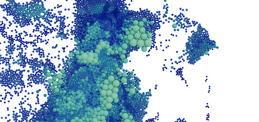 Aufkleber - High-resolution stock photo of abstract blue and green spheres. Ideal for backgrounds, presentations, and design projects.