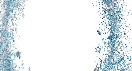 Poster - Sparkling blue glitter stars on white. Ideal for holidays, celebrations, and festive designs.
