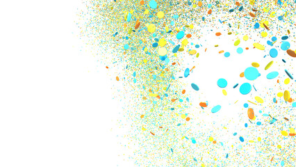Aufkleber - Festive background with vibrant confetti. Perfect for celebrations, parties, and events.