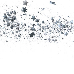Poster - Sparkling silver stars burst across a white background. Perfect for celebration designs.